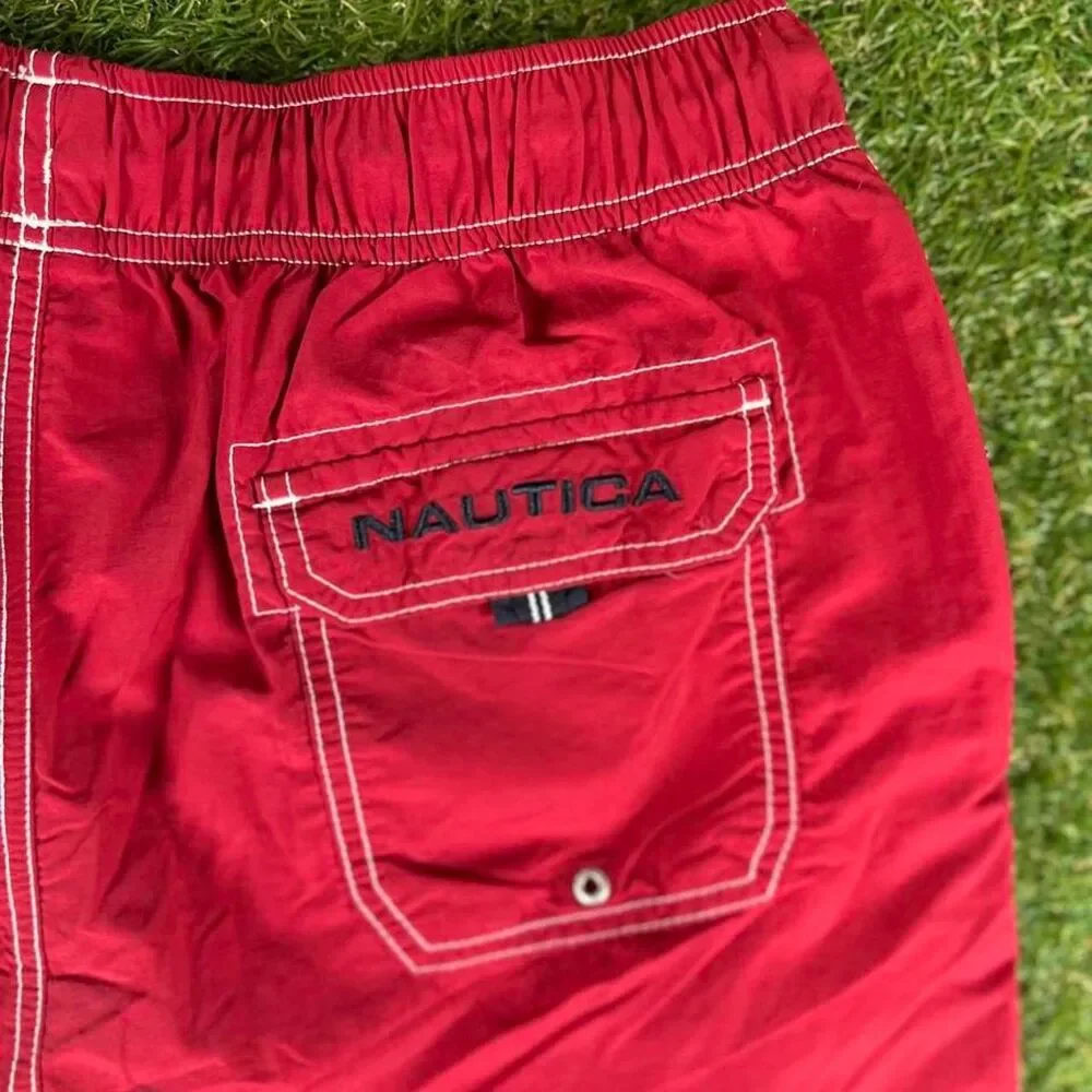 Nautica Men's Red Swim-briefs-shorts